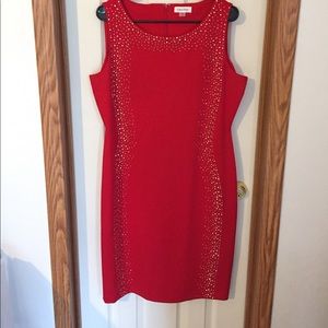 Red Calvin Klein Dress with rhinestones
